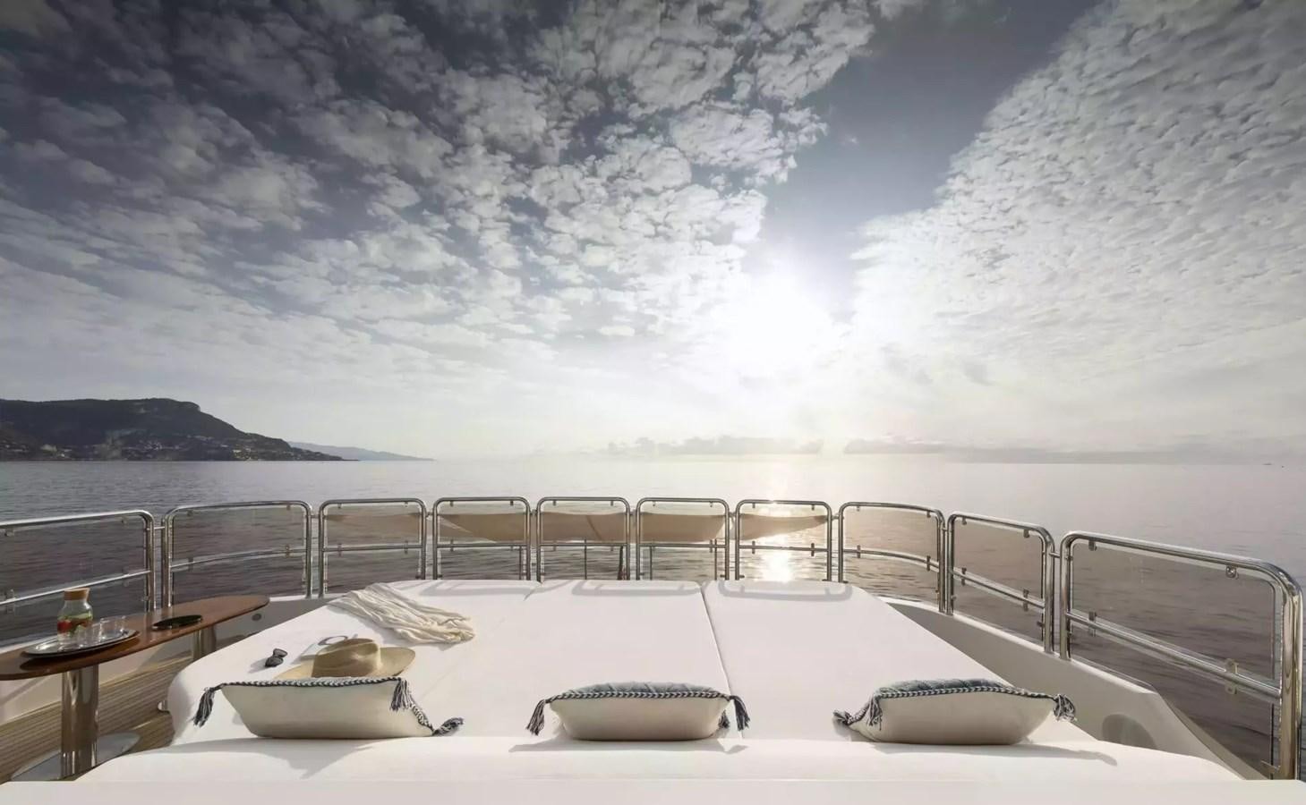 a lounge chair on a boat aboard SOHO Yacht for Charter
