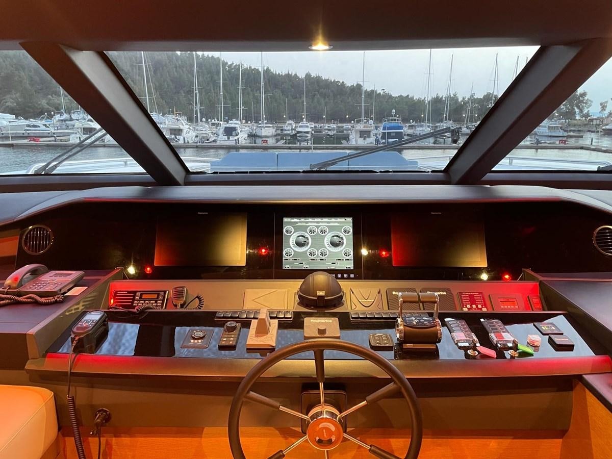 a dashboard of a car aboard AFON Yacht for Sale