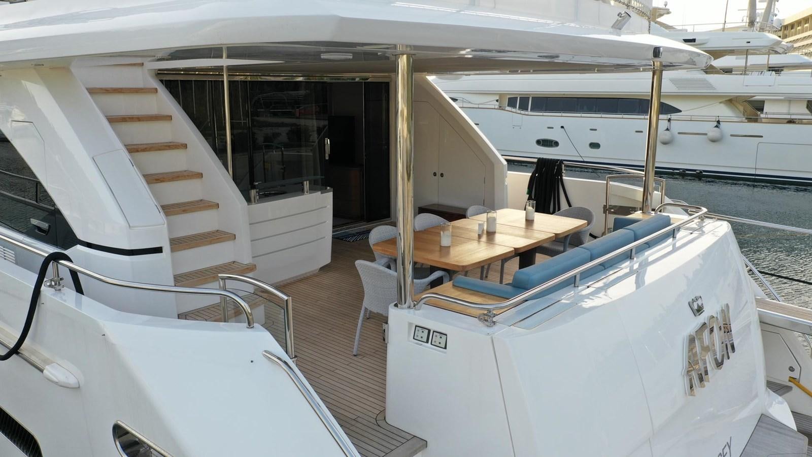 a boat on a deck aboard AFON Yacht for Sale