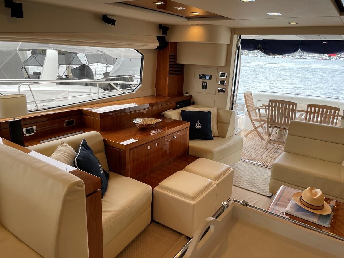 a living room with a boat aboard GRACE ELLEN Yacht for Sale