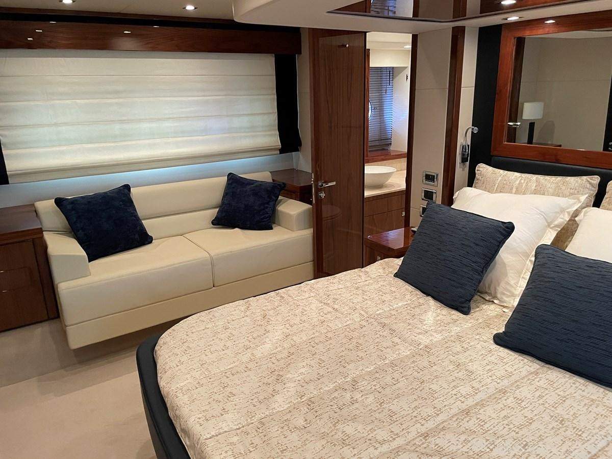 a bed in a room aboard GRACE ELLEN Yacht for Sale