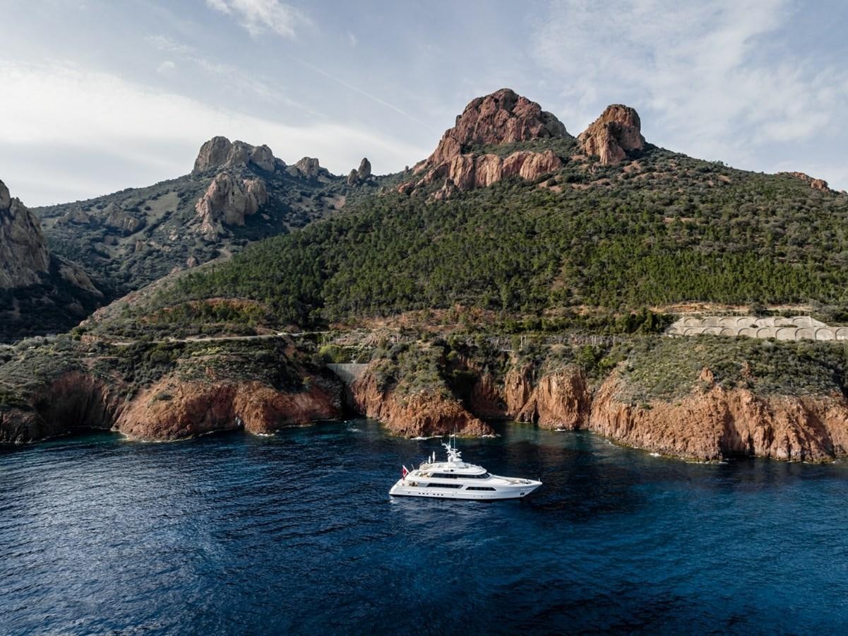 a boat on the water aboard LUCKY US Yacht for Sale