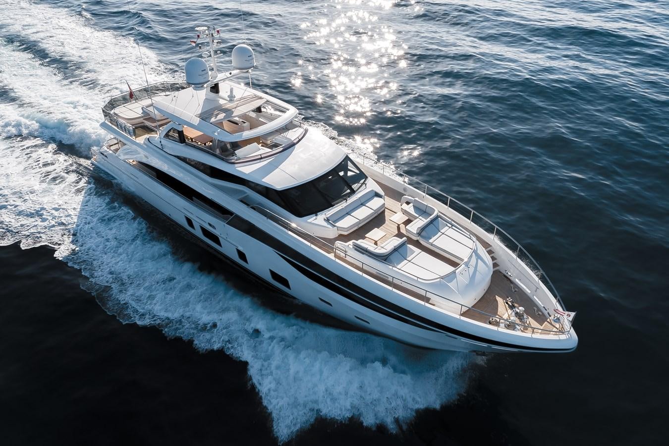 a boat on the water aboard RIVIERA LIVING Yacht for Sale