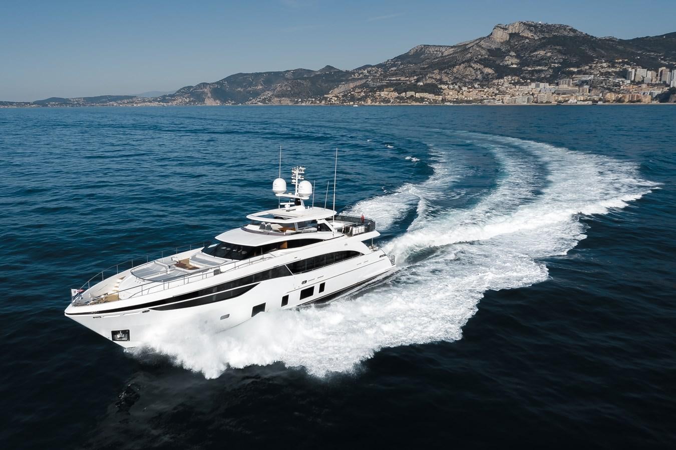 a boat on the water aboard RIVIERA LIVING Yacht for Sale