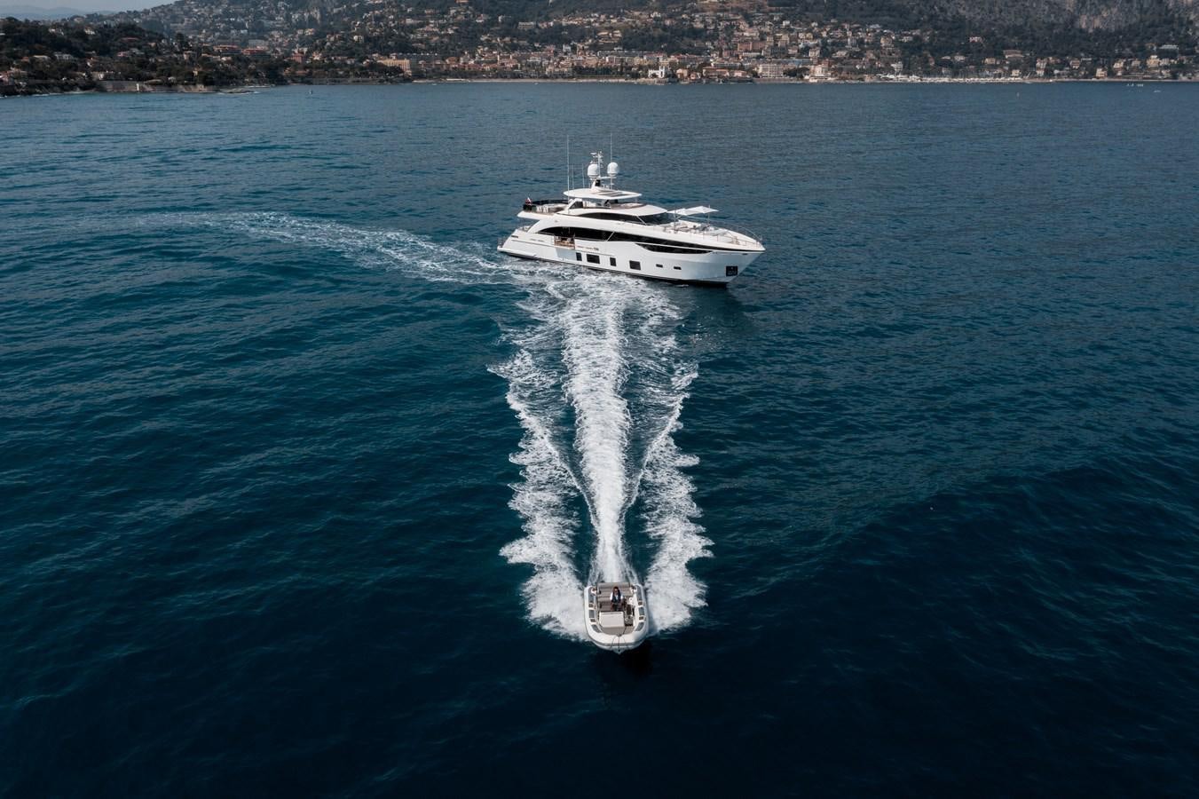 a boat on the water aboard RIVIERA LIVING Yacht for Sale