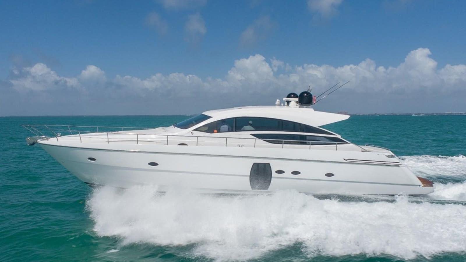 a white boat in the water aboard RX THERAPY  Yacht for Sale