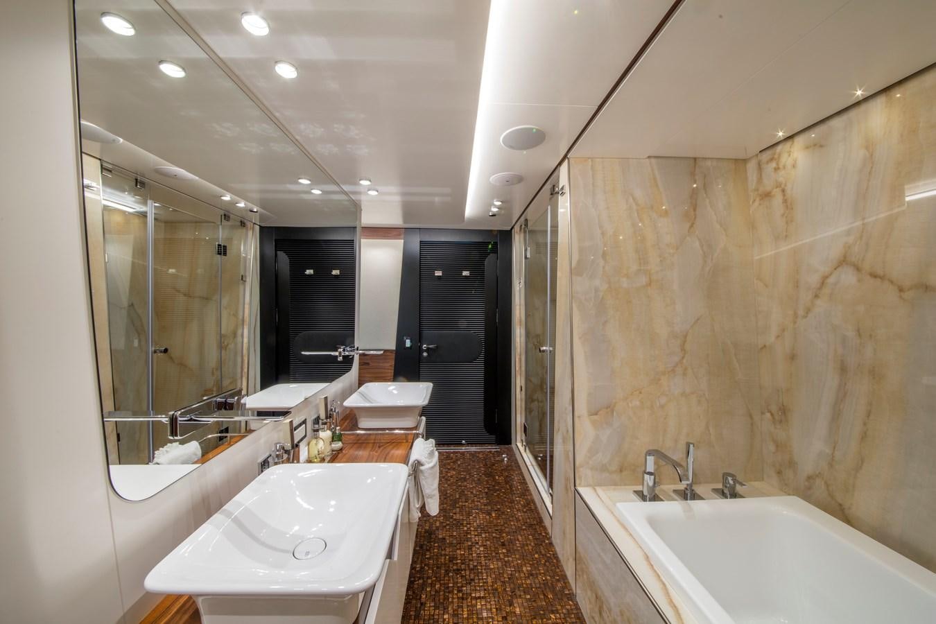 a bathroom with a large tub aboard KATINA Yacht for Charter