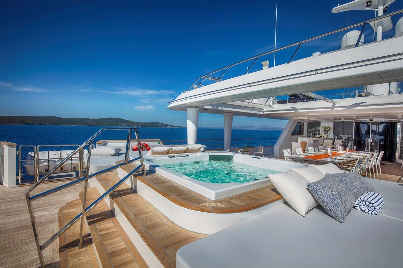 a large swimming pool on a boat aboard KATINA Yacht for Charter