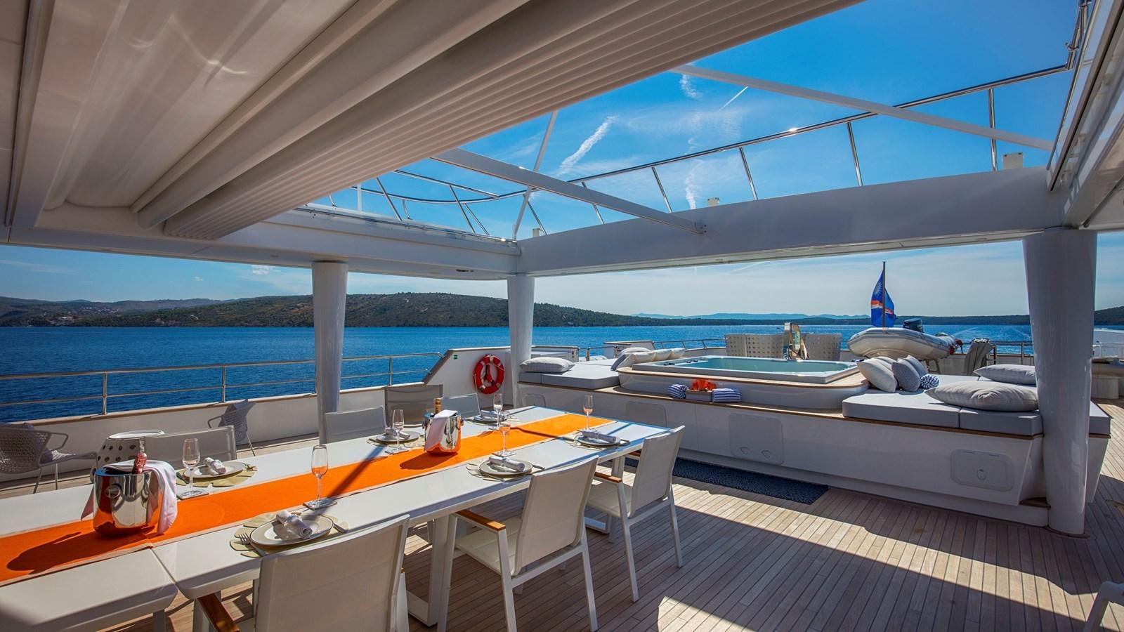 a boat on the water aboard KATINA Yacht for Charter