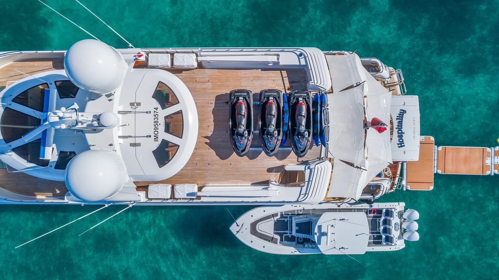 a model of a space ship aboard AS YOU WISH Yacht for Charter