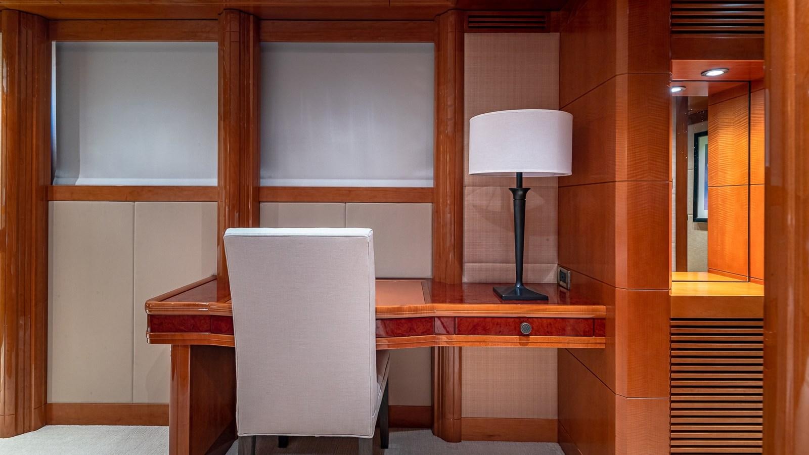 a chair in a room aboard AS YOU WISH Yacht for Charter