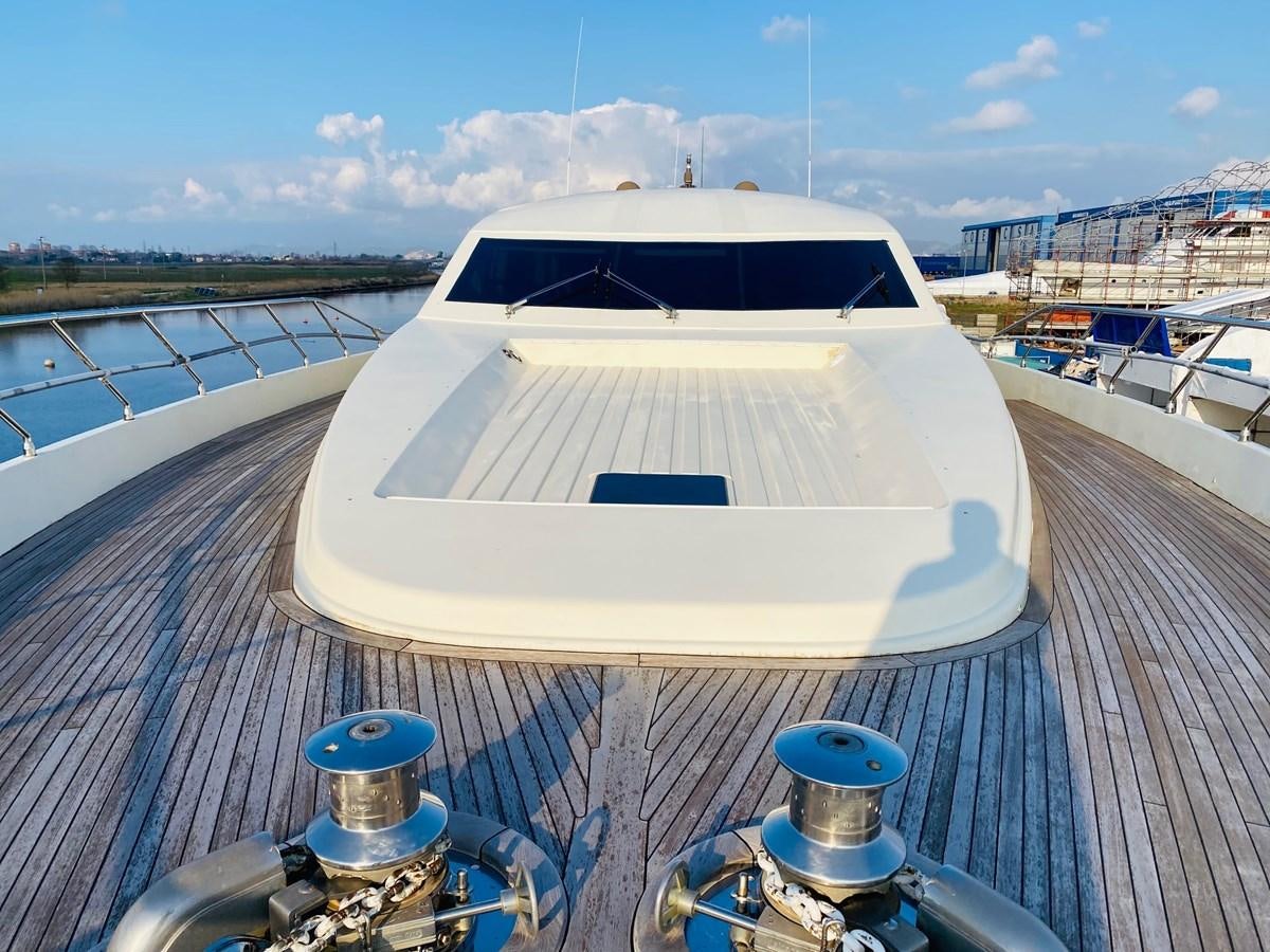 a boat on a deck aboard GINEVRA Yacht for Sale