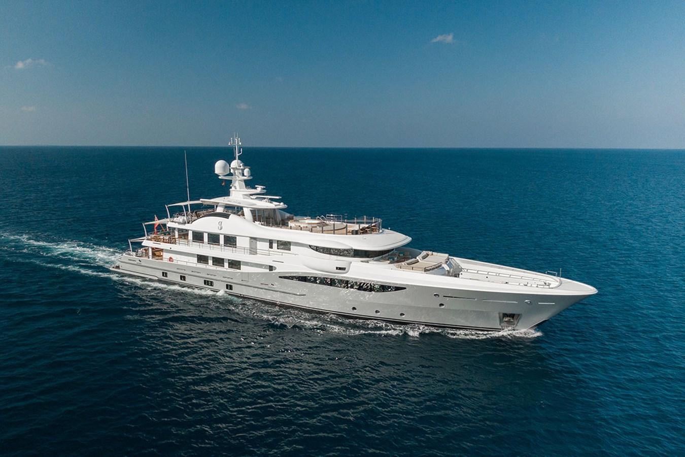 a large white ship in the water aboard DEEP BLUE Yacht for Charter