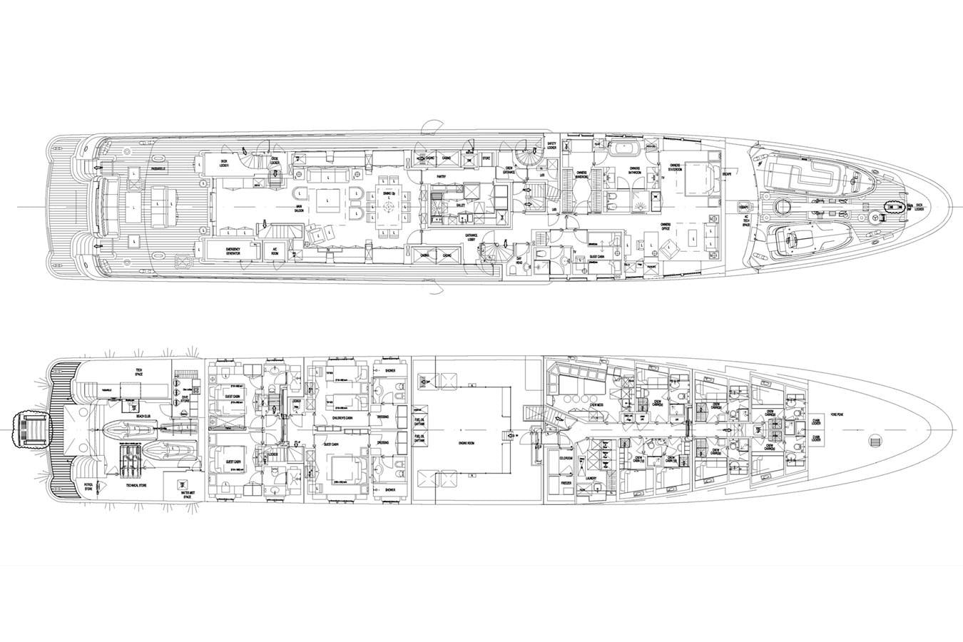 diagram aboard DEEP BLUE Yacht for Sale