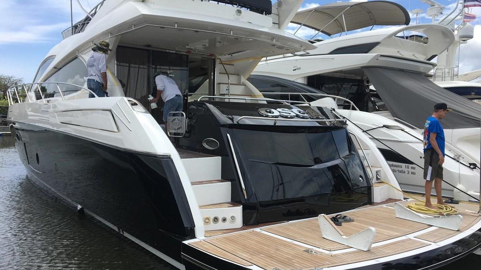 a boat on the water aboard OSCA Yacht for Sale