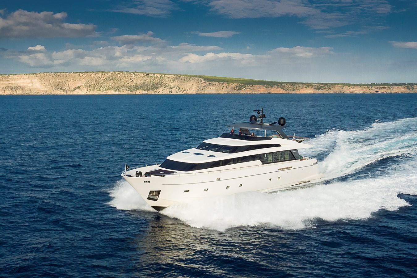 a white boat on the water aboard MUSHA Yacht for Sale