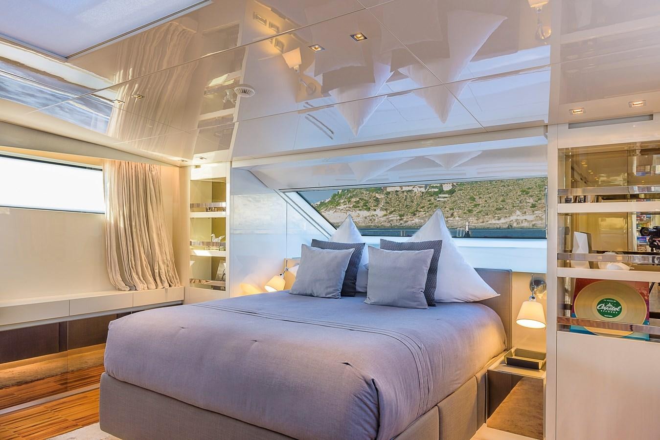 a bed in a room aboard MUSHA Yacht for Sale