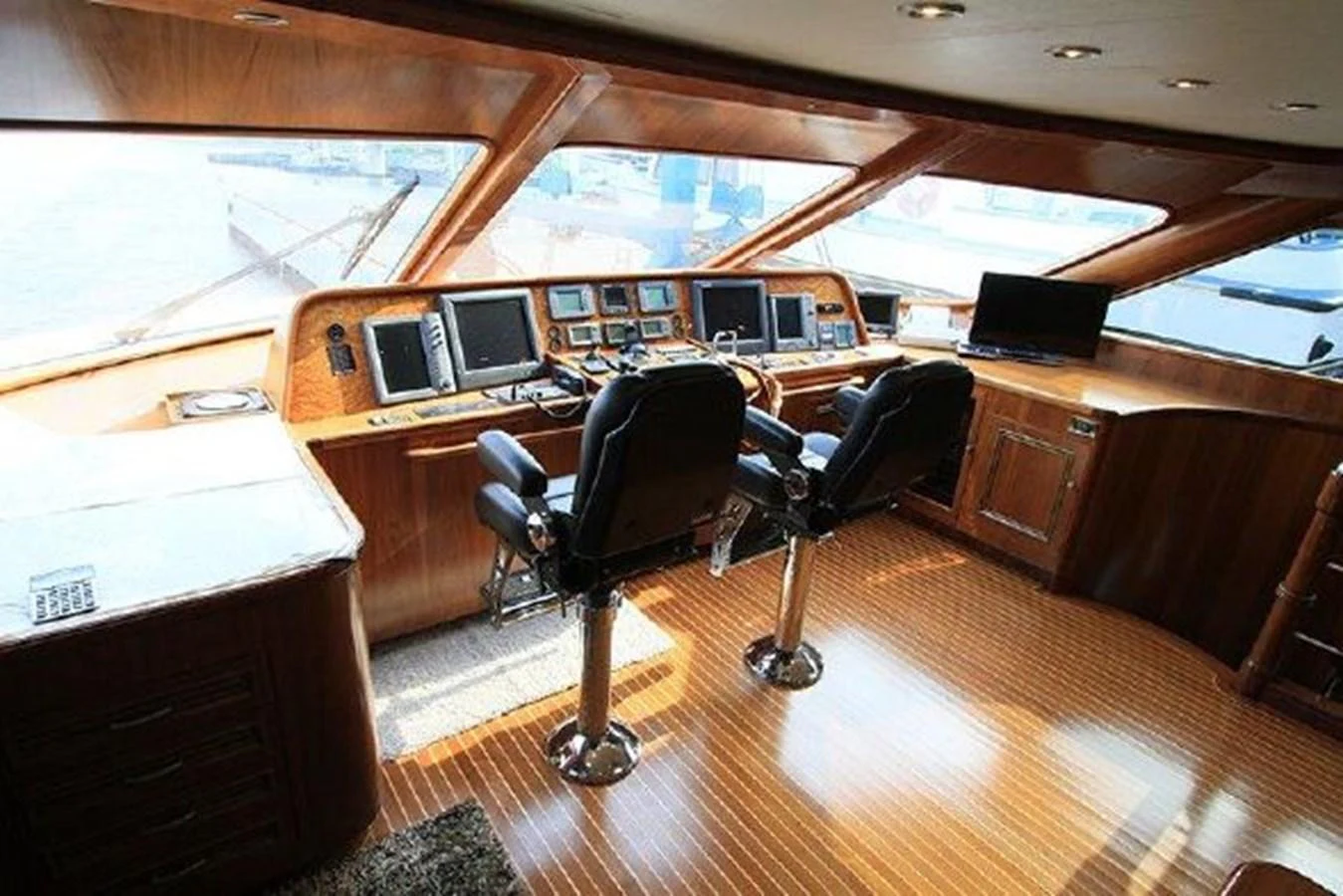 a room with a desk and computer aboard WHITE LOTUS Yacht for Sale