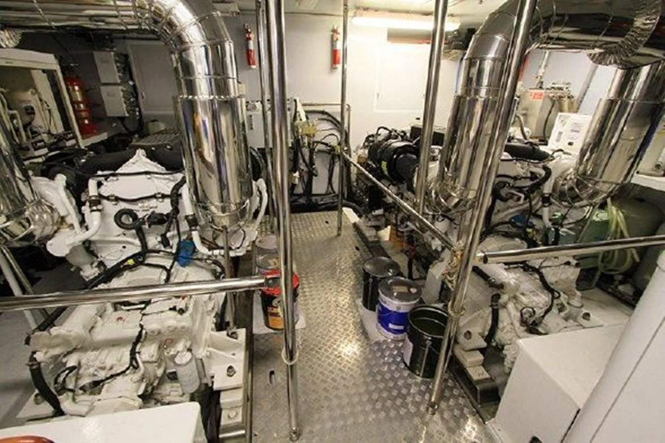 a room with machinery aboard WHITE LOTUS Yacht for Sale