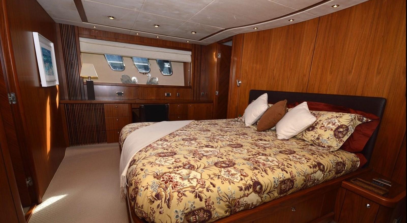a hotel room with two beds aboard VA VA VROOM Yacht for Sale