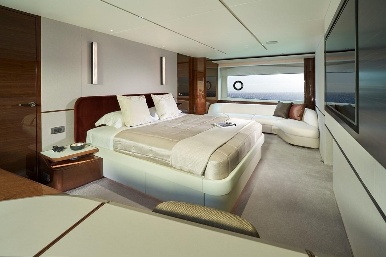 a room with two beds aboard ROVAL Yacht for Sale