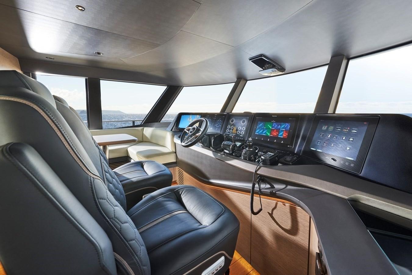 inside of a car aboard ROVAL Yacht for Sale