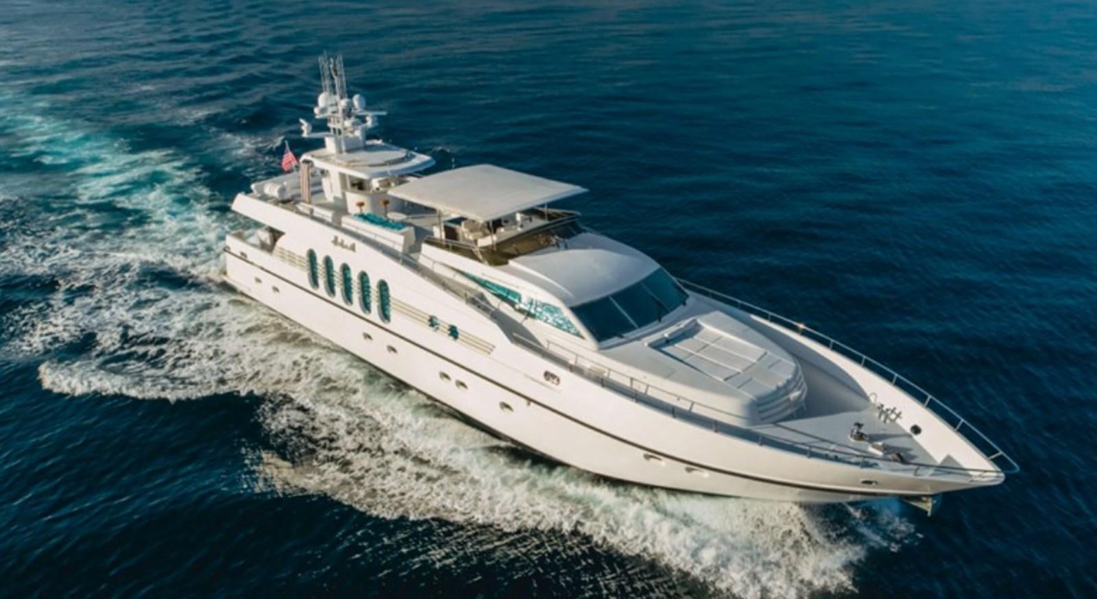 a white yacht on the water aboard MARBELLA Yacht for Sale