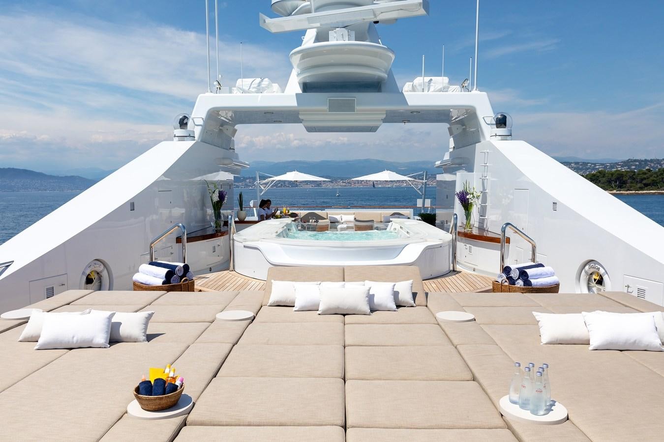 a large white building with a dome aboard TREEHOUSE Yacht for Sale