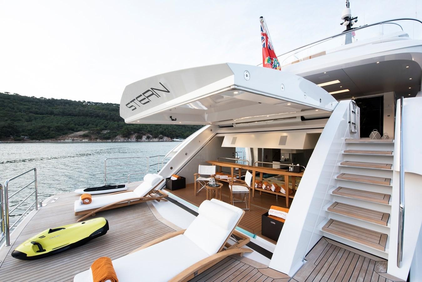 a boat on a body of water aboard STERN Yacht for Sale