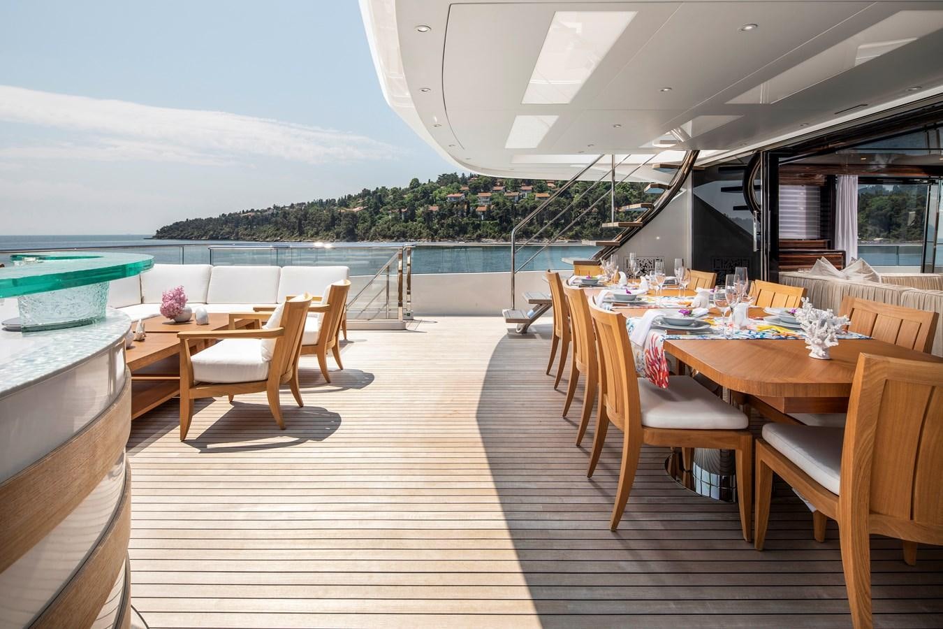 a boat on a water body aboard STERN Yacht for Sale