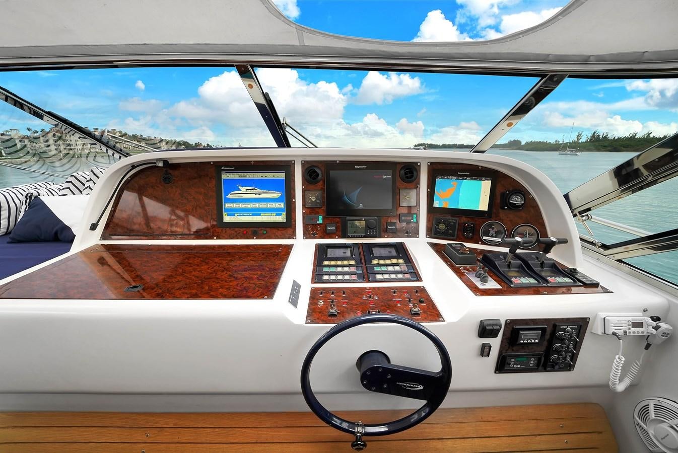 the inside of a car aboard HAKUNA MATATA Yacht for Sale