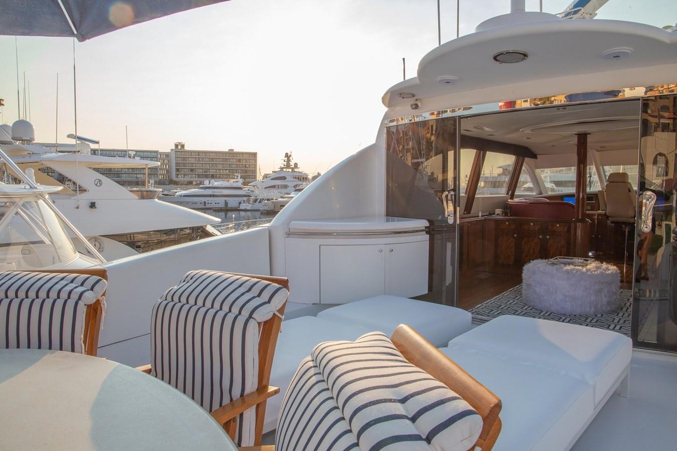 a boat on the water aboard LAZZARA 80' Yacht for Sale