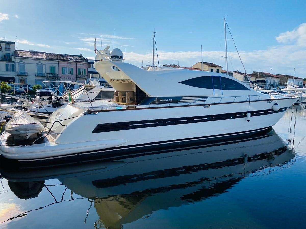 a group of boats in a harbor aboard DEA Yacht for Sale