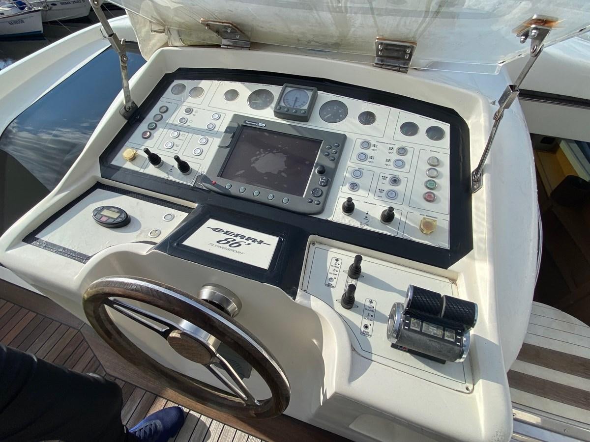 the inside of a car aboard DEA Yacht for Sale