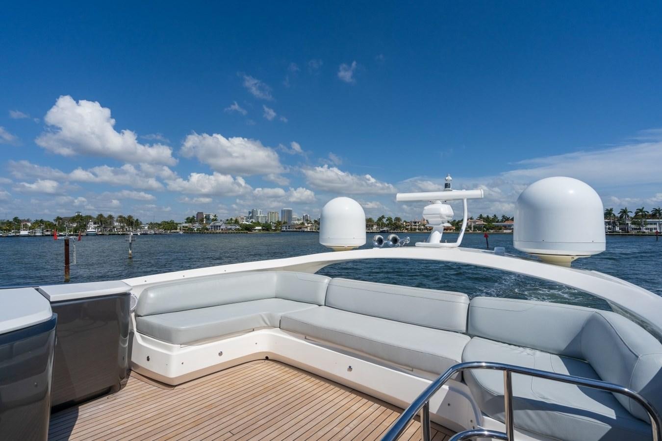 a deck with a large white dome and a white dome on top of it and a body of aboard SOL INVICTUS Yacht for Sale