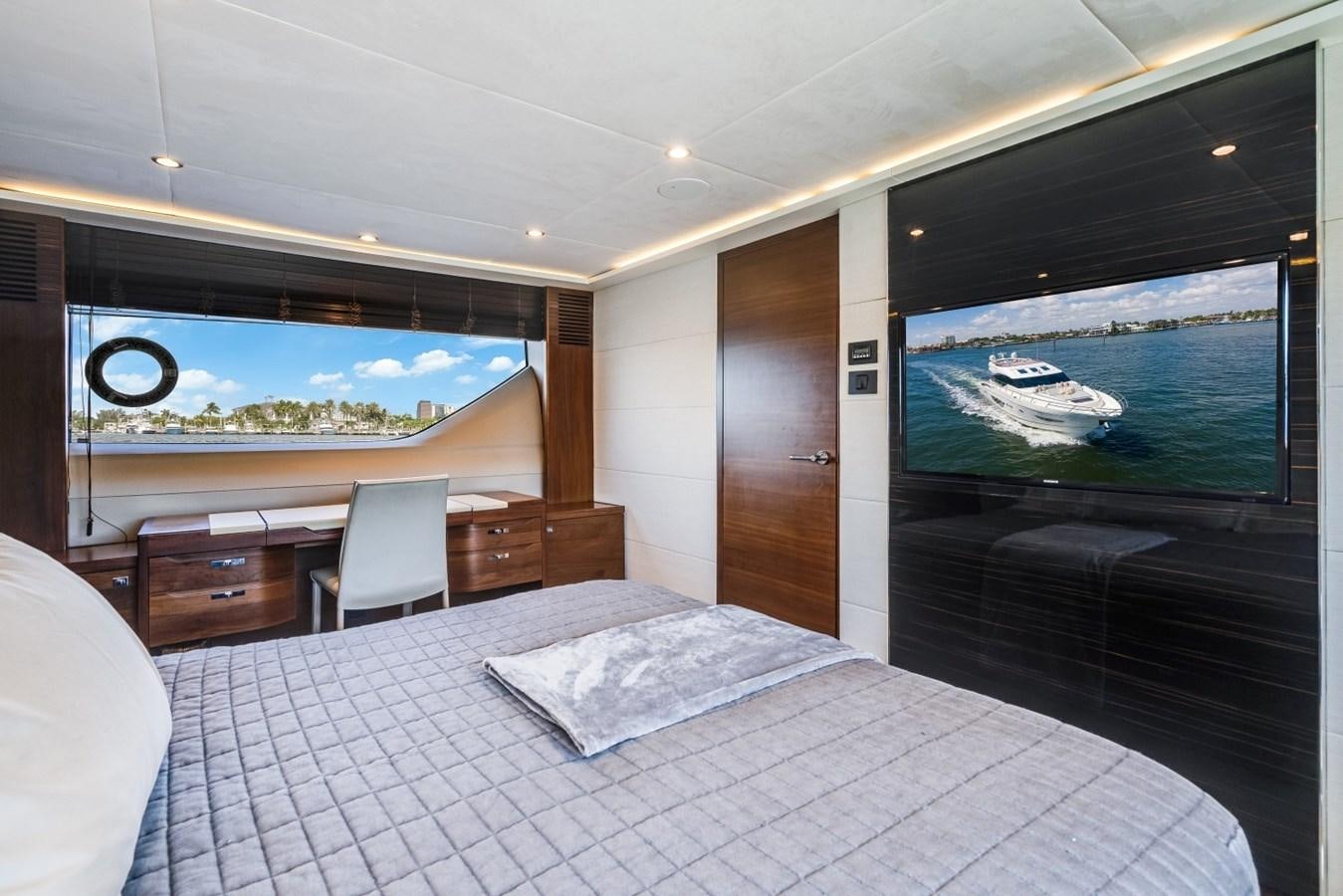 a large hotel room with a large swimming pool aboard SOL INVICTUS Yacht for Sale