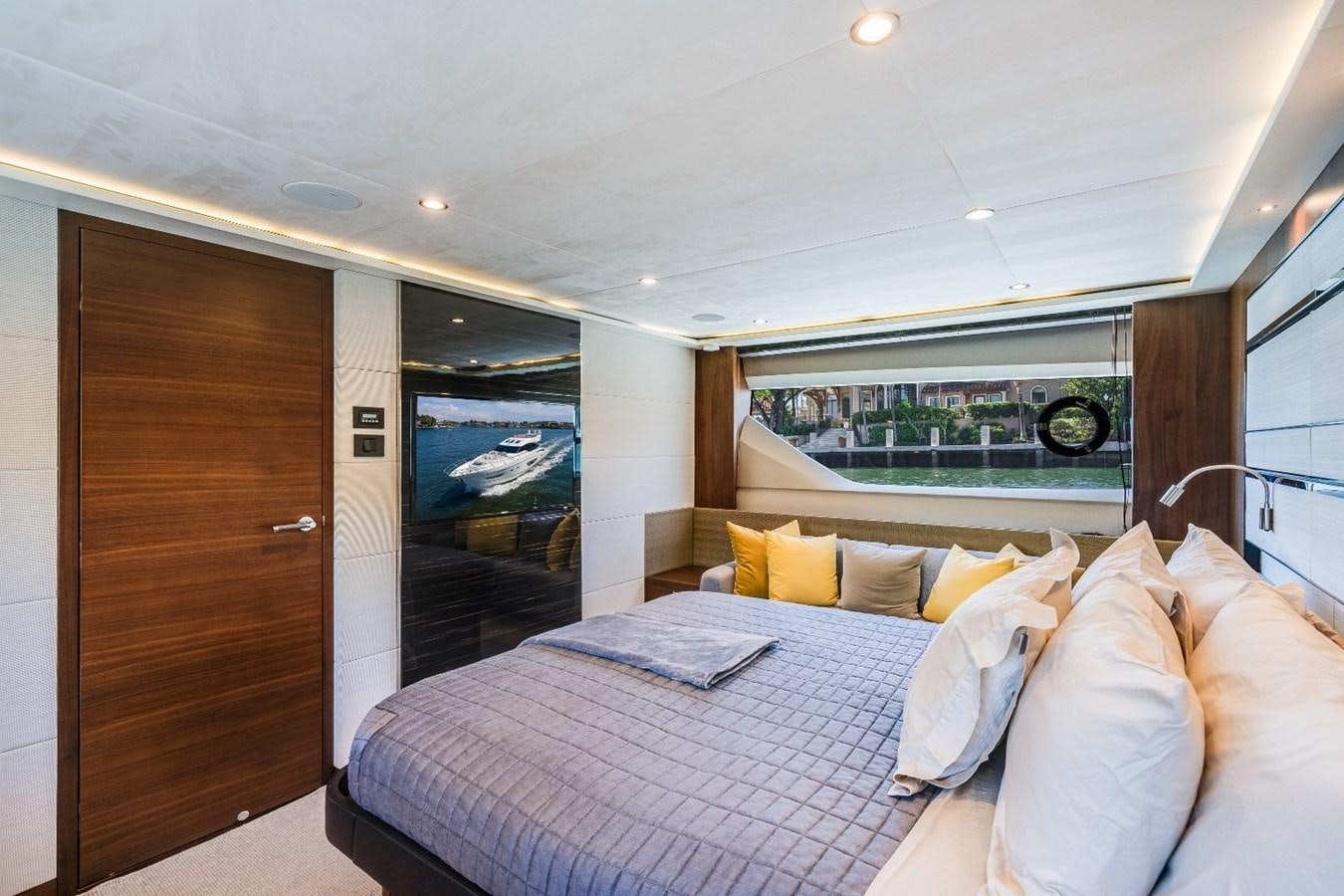 a bed in a room aboard SOL INVICTUS Yacht for Sale