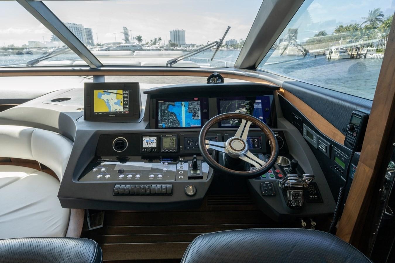 inside of a car aboard SOL INVICTUS Yacht for Sale
