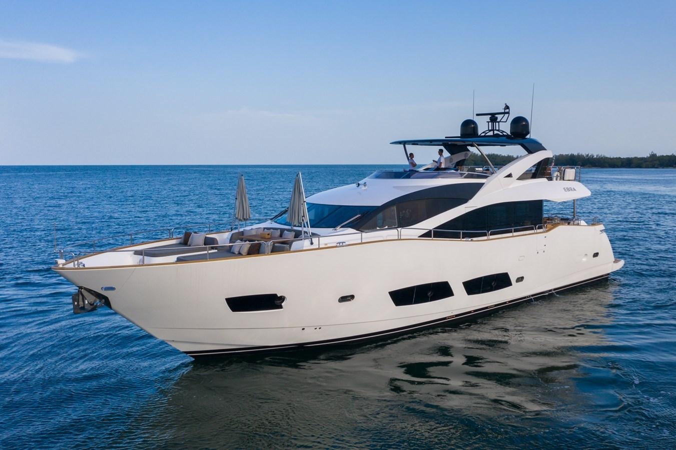 a white yacht on the water aboard 2015 SUNSEEKER 92' Yacht for Sale