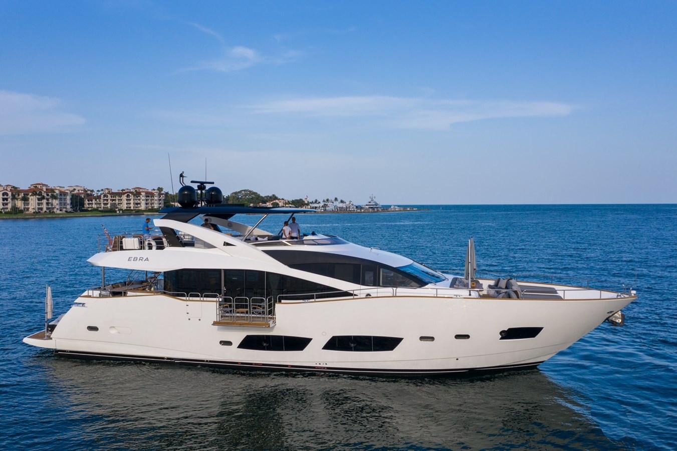 a white yacht in the water aboard 2015 SUNSEEKER 92' Yacht for Sale