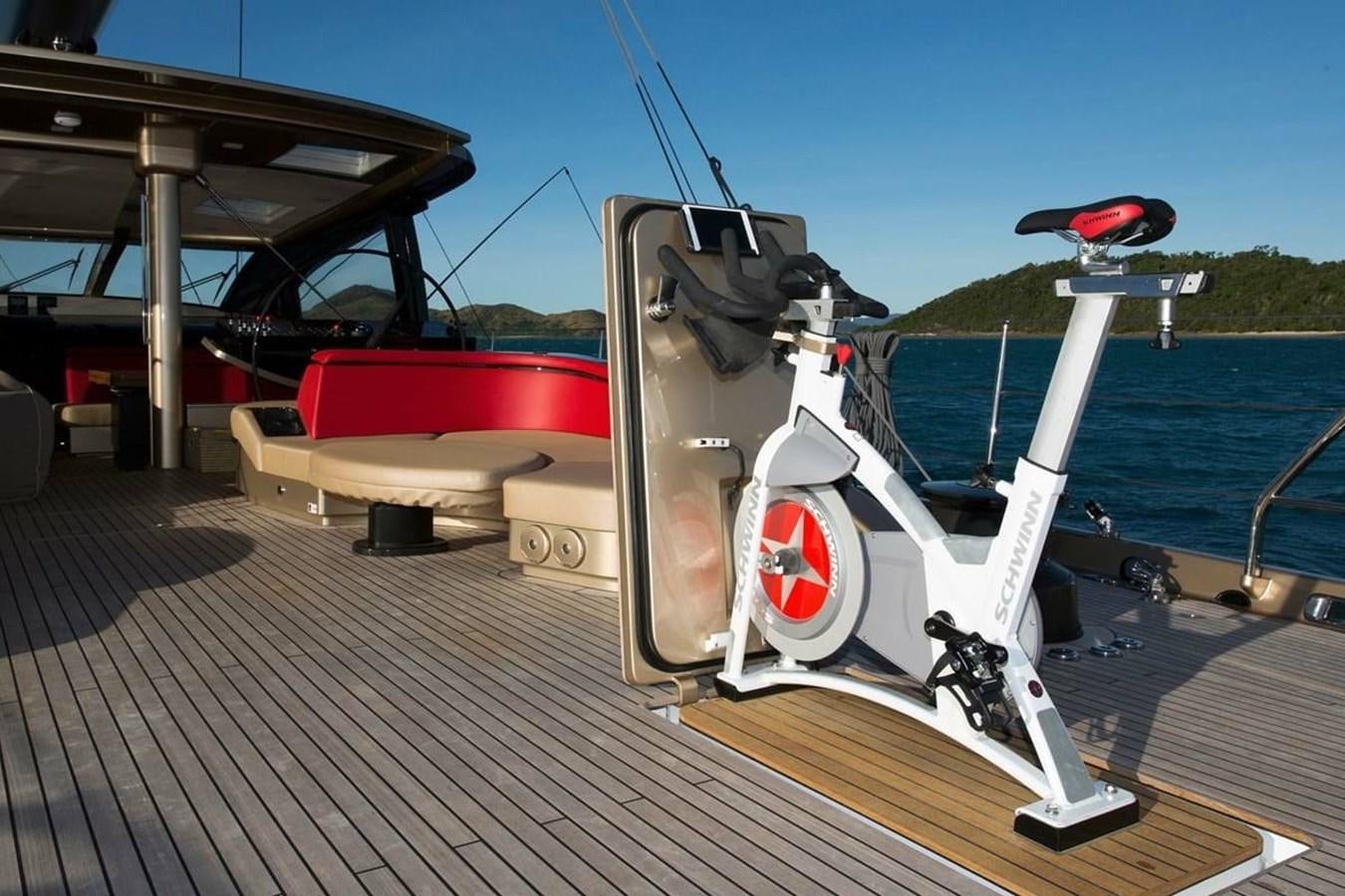 a boat on a trailer aboard ESCAPADE Yacht for Sale