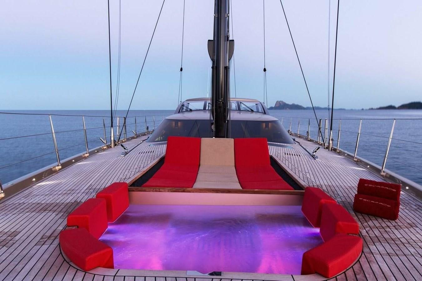 a boat on a deck aboard ESCAPADE Yacht for Sale