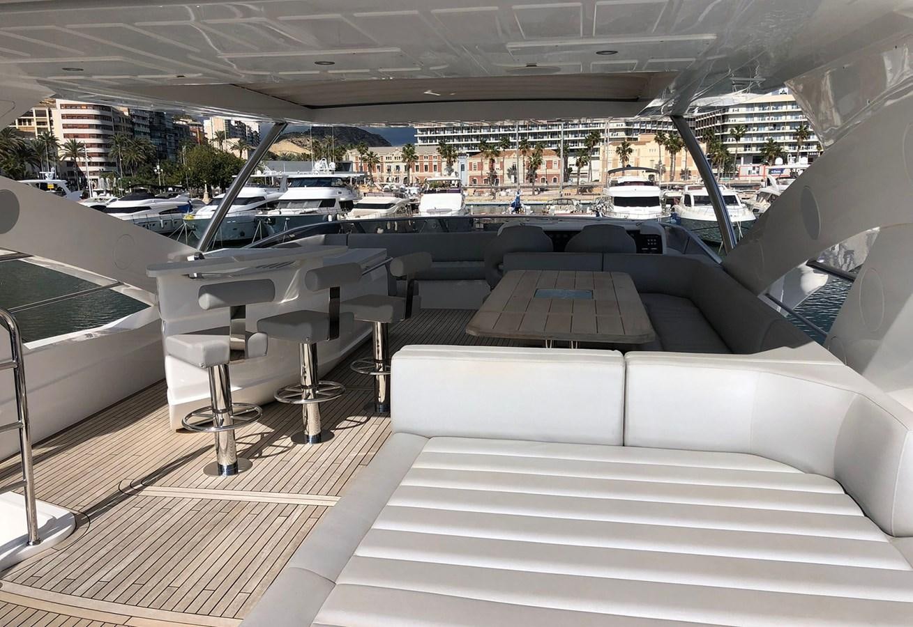 a large room with many seats aboard TICKETYBOO Yacht for Sale