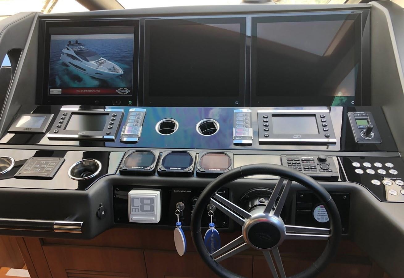 the inside of a car aboard TICKETYBOO Yacht for Sale
