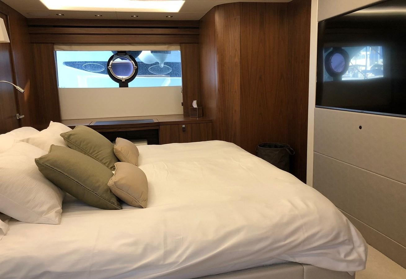 a bed with pillows aboard TICKETYBOO Yacht for Sale
