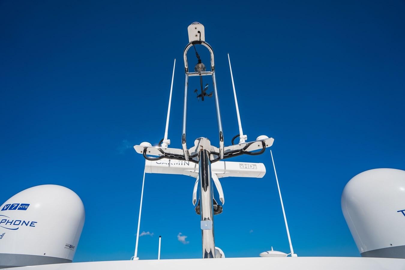 a satellite in the sky aboard PLANE TO SEA Yacht for Sale