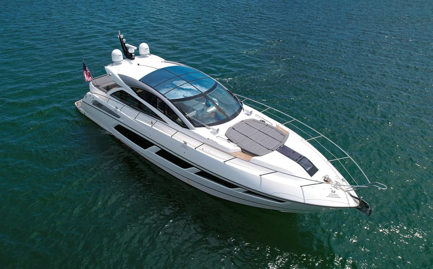 a white boat in the water aboard SUNSEEKER PREDATOR 68 Yacht for Sale