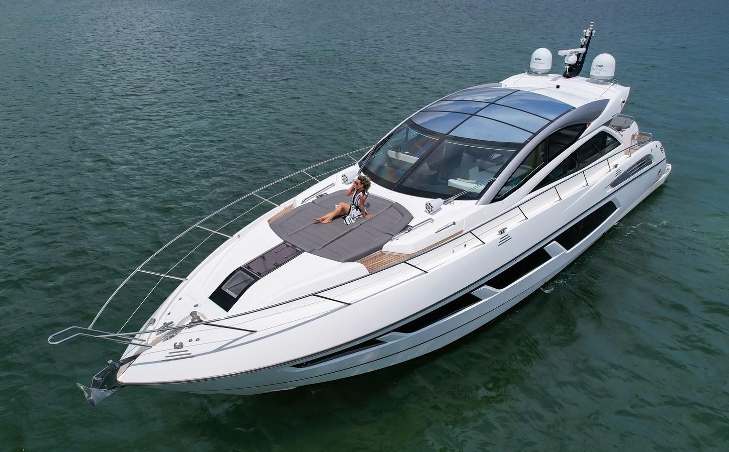 a white boat in the water aboard SUNSEEKER PREDATOR 68 Yacht for Sale