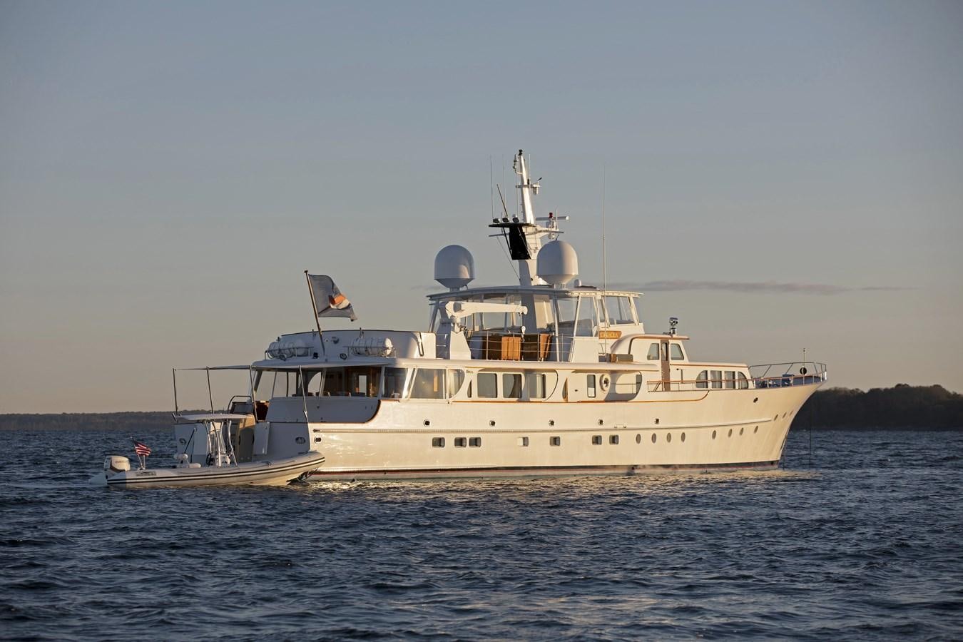 a large white boat in the water aboard MARYBELLE Yacht for Sale