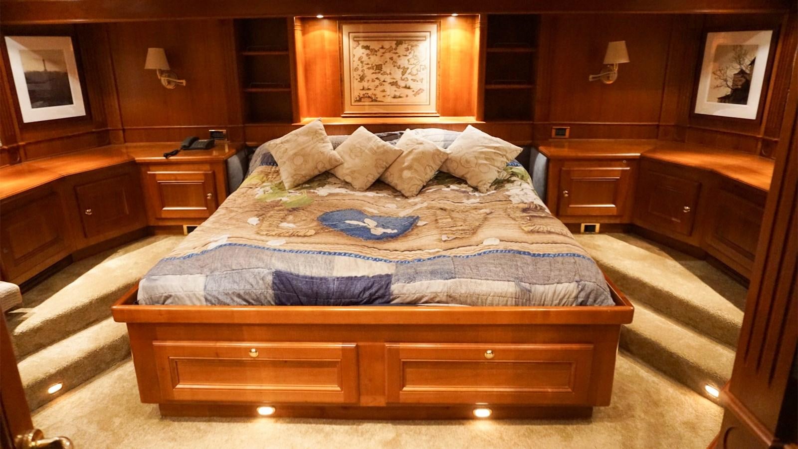 a bed in a room aboard CHANTAL Yacht for Sale
